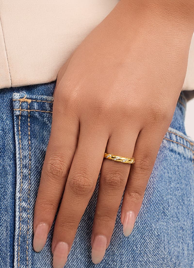 Crystal Braid Ring