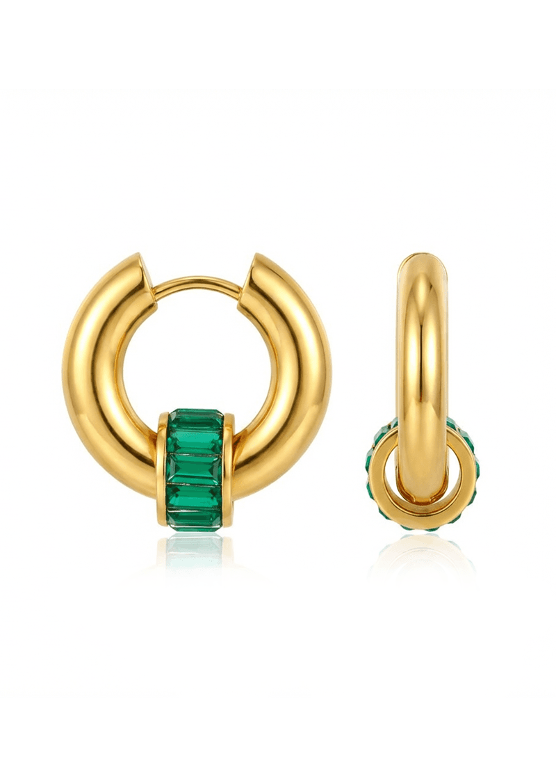 Emerald Halo Earrings