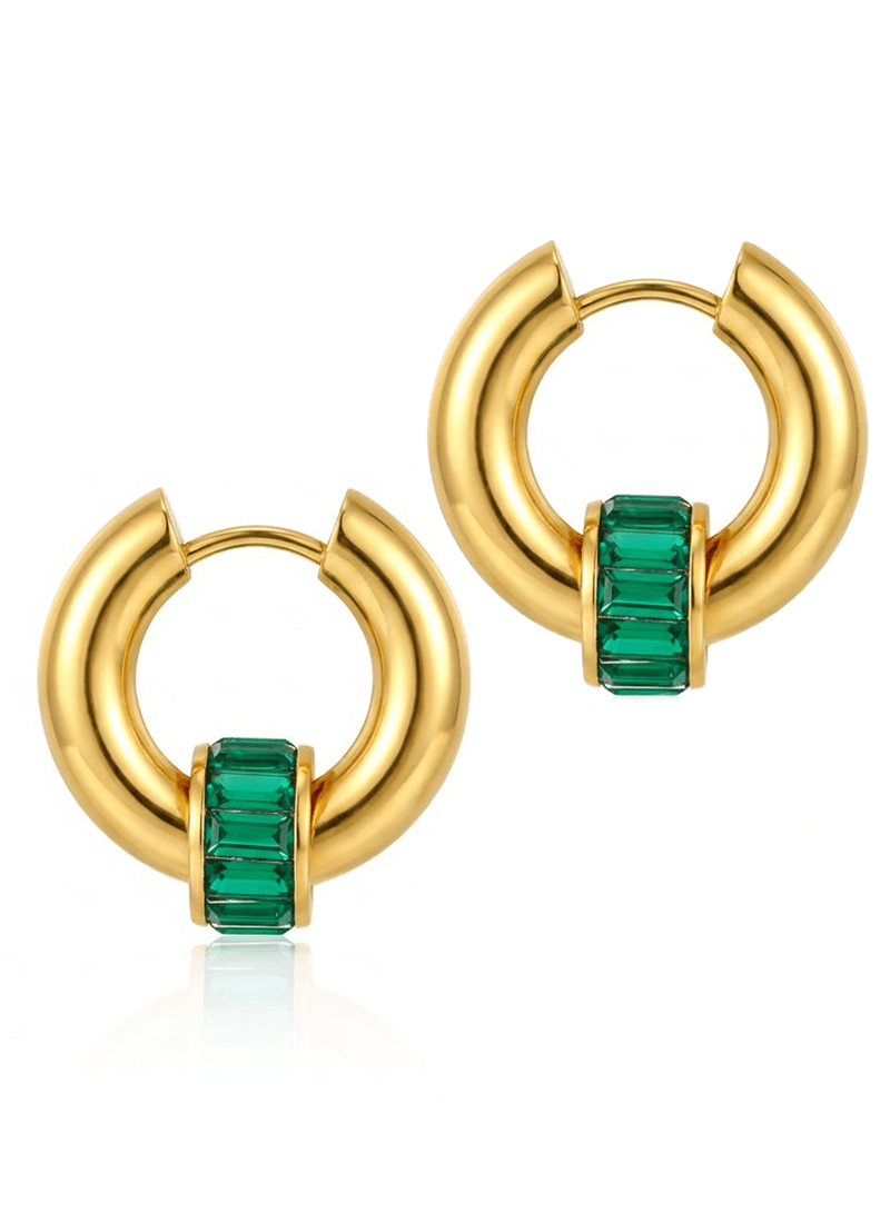 Emerald Halo Earrings