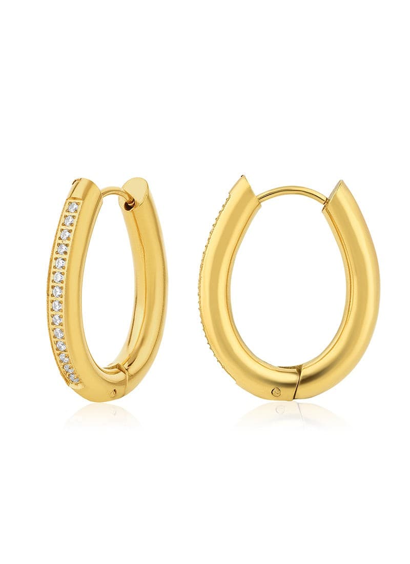 Golden Dazzle Curve Hoops