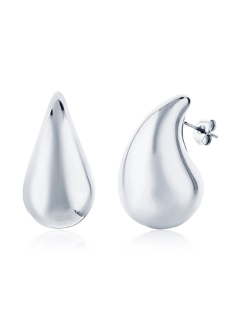 Molten Drop Earrings:Silver