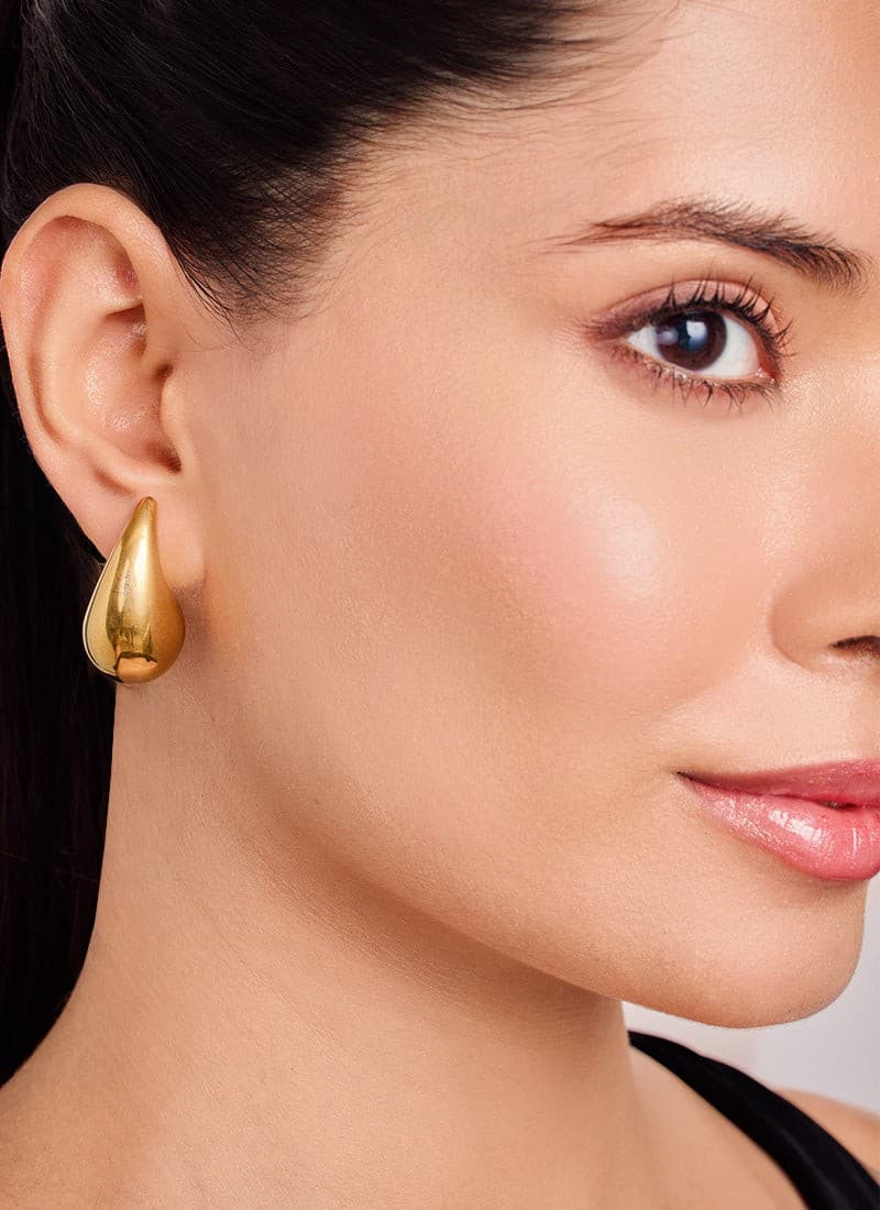 Molten Drop Earrings:Gold
