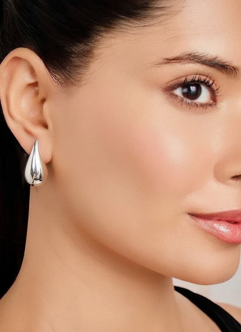 Molten Drop Earrings:Silver