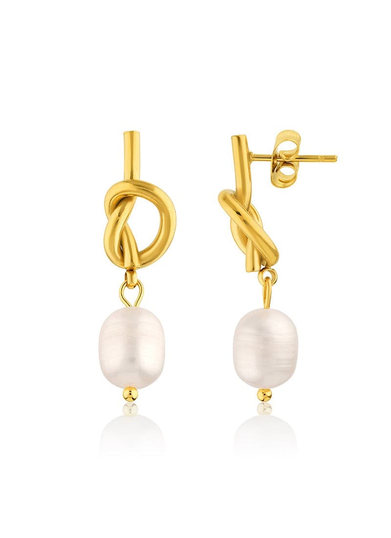 Pearl Glow Knot Earrings