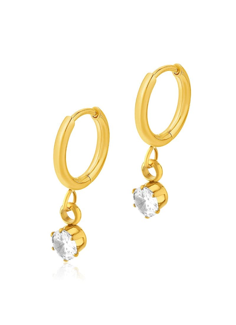 Golden Gem Drop Earrings