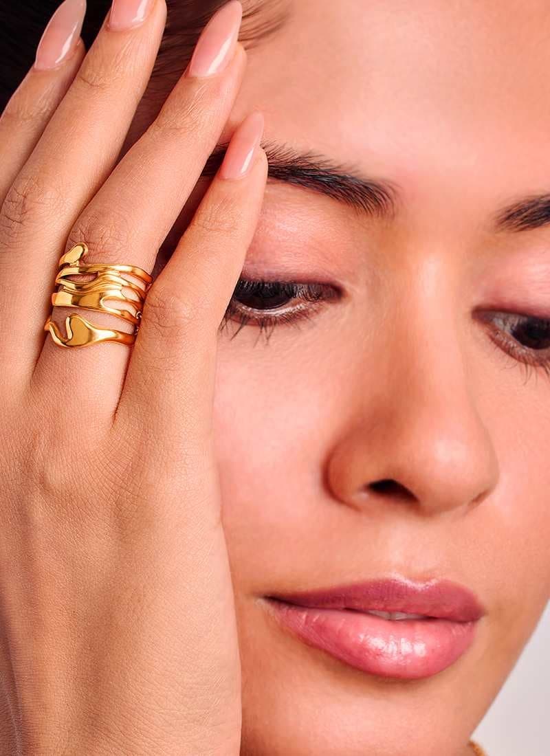 Golden Wave Ring