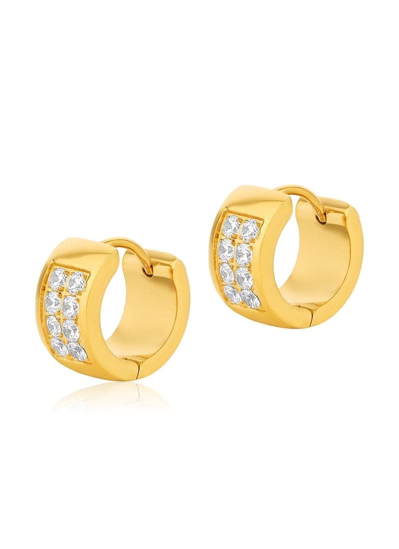 Lustrous Crystal Huggie Earrings