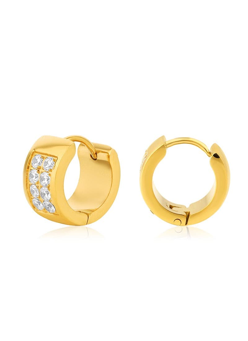 Lustrous Crystal Huggie Earrings