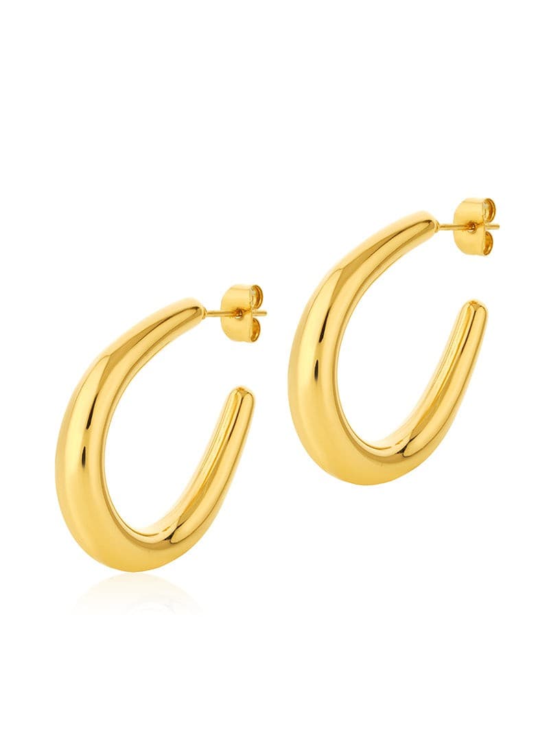 Golden Teardrop Hoop Earrings