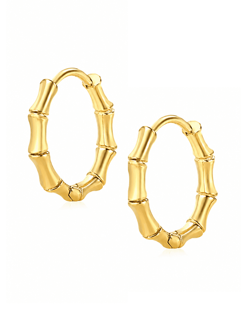 Golden Bamboo Hoop Earrings