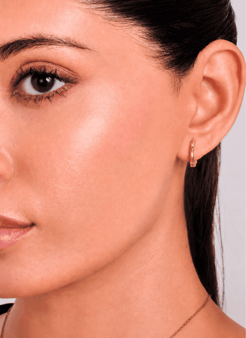 Golden Bamboo Hoop Earrings