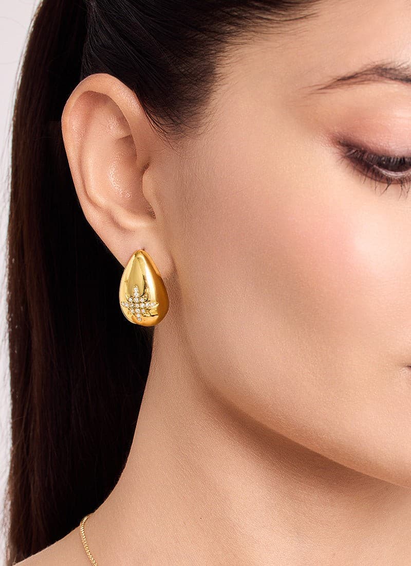 Golden Starburst Drop Earrings