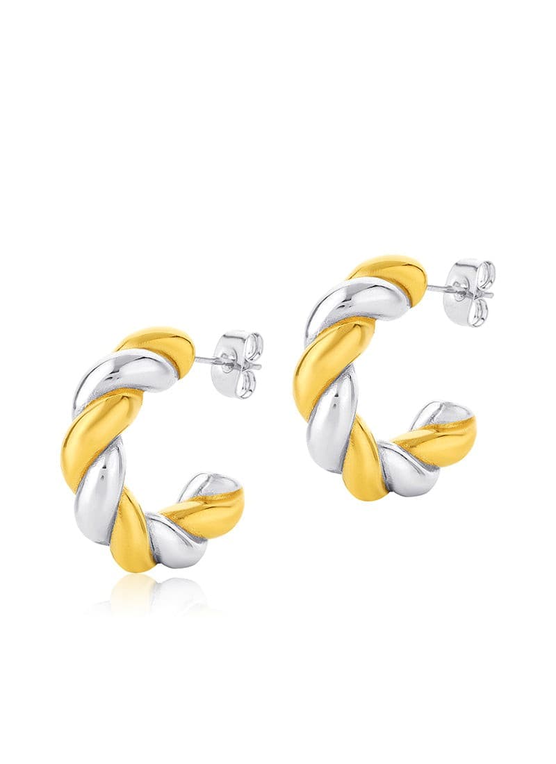 Dual Tone Spiral Earrings