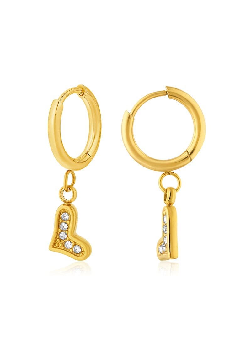 Crystal Heart Drop Earrings