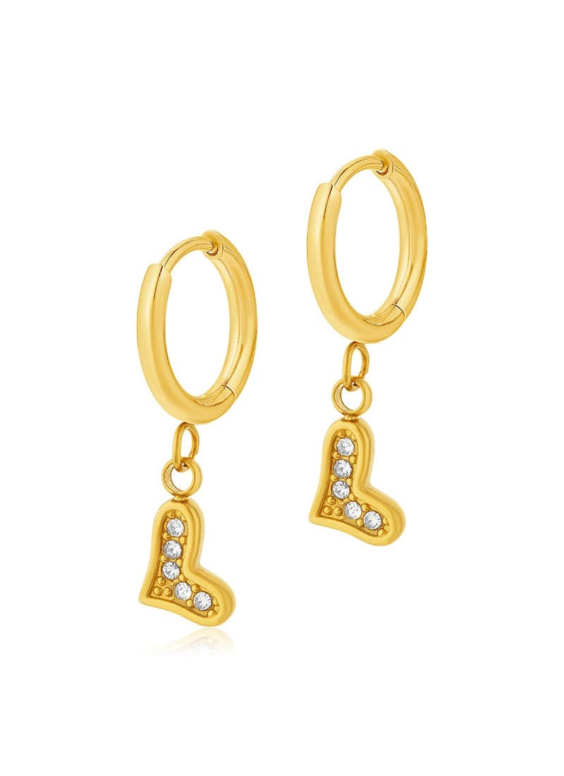 Crystal Heart Drop Earrings
