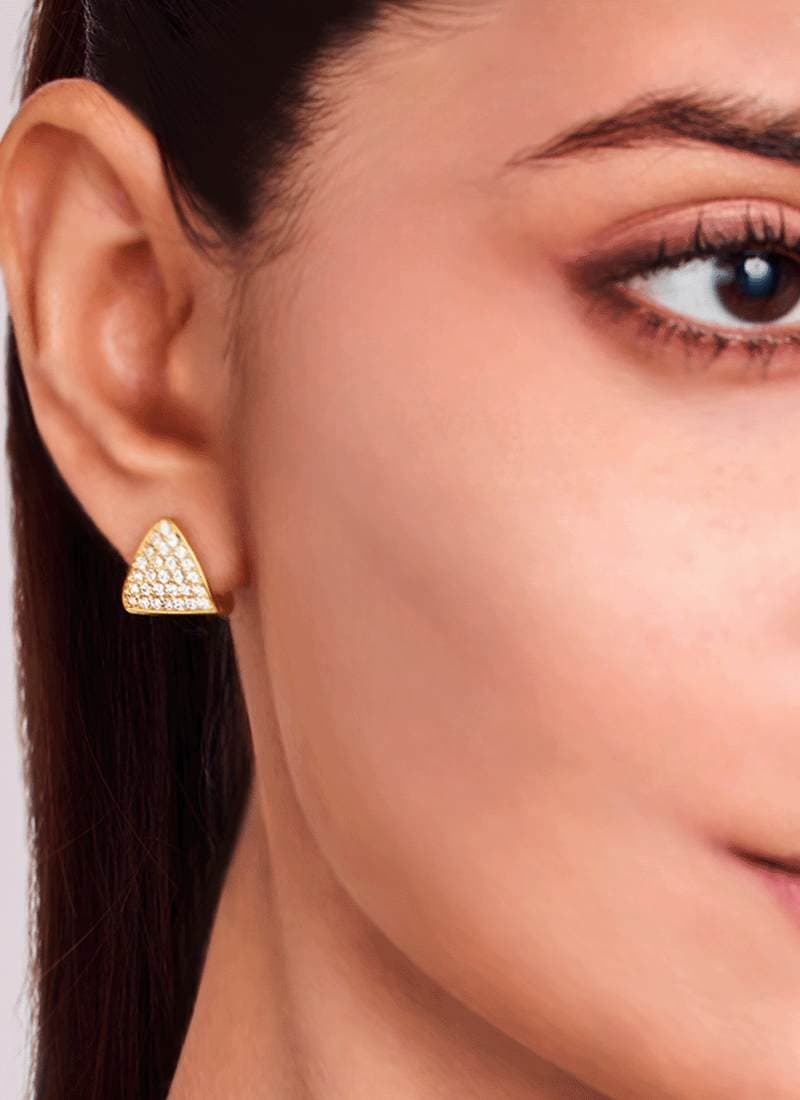Luxe Triangle Hoop Huggies
