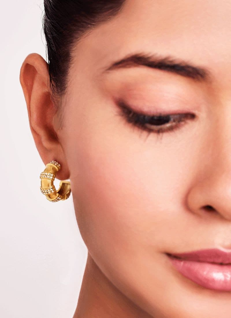 Crystal Arc Hoop Earrings