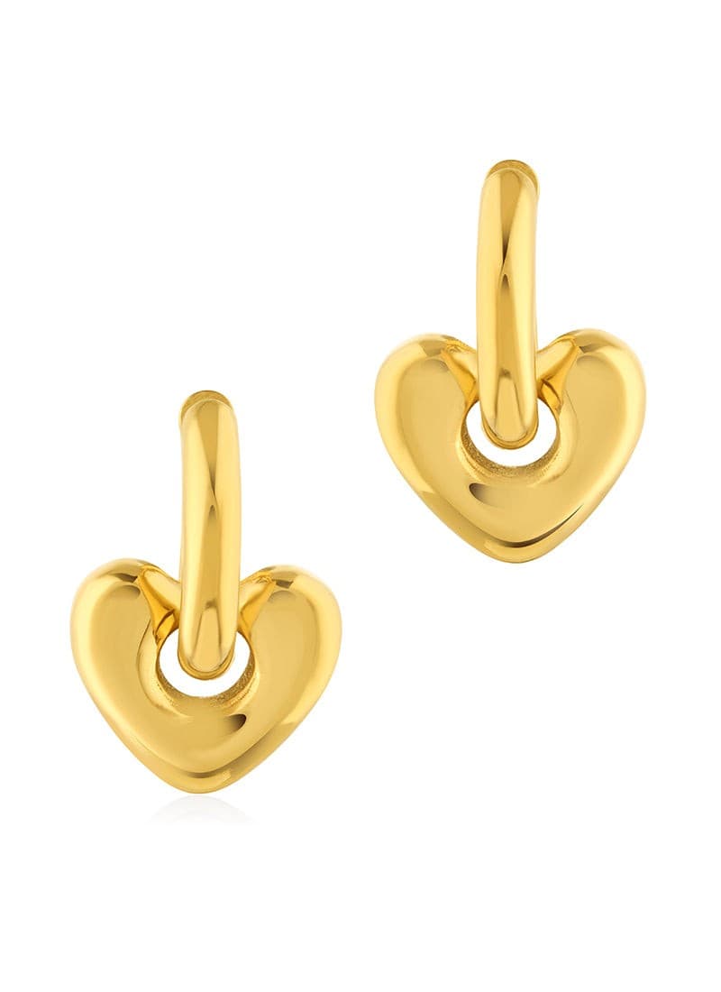 Golden Link Heart Earrings