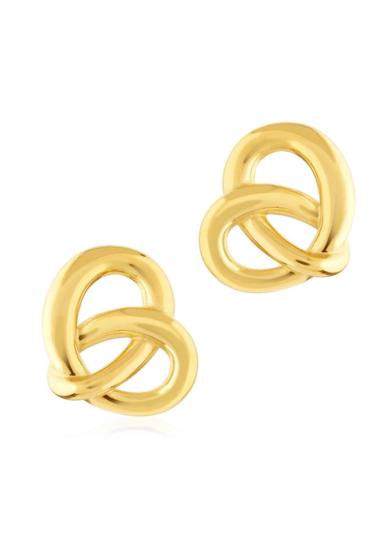 Golden Interlock Stud Earrings