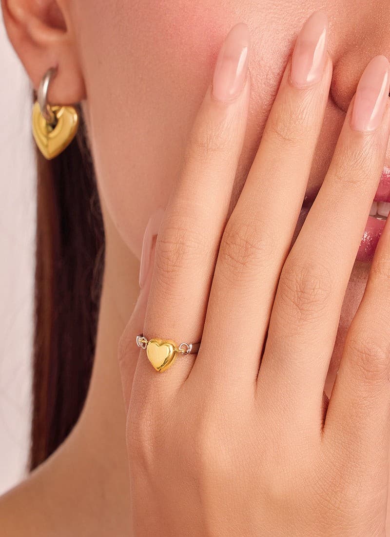 Dual Tone Heart Ring