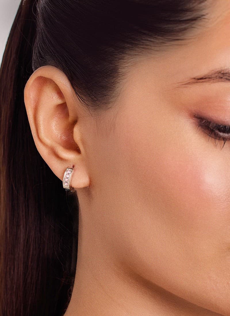 Blush Glow Huggie Hoops