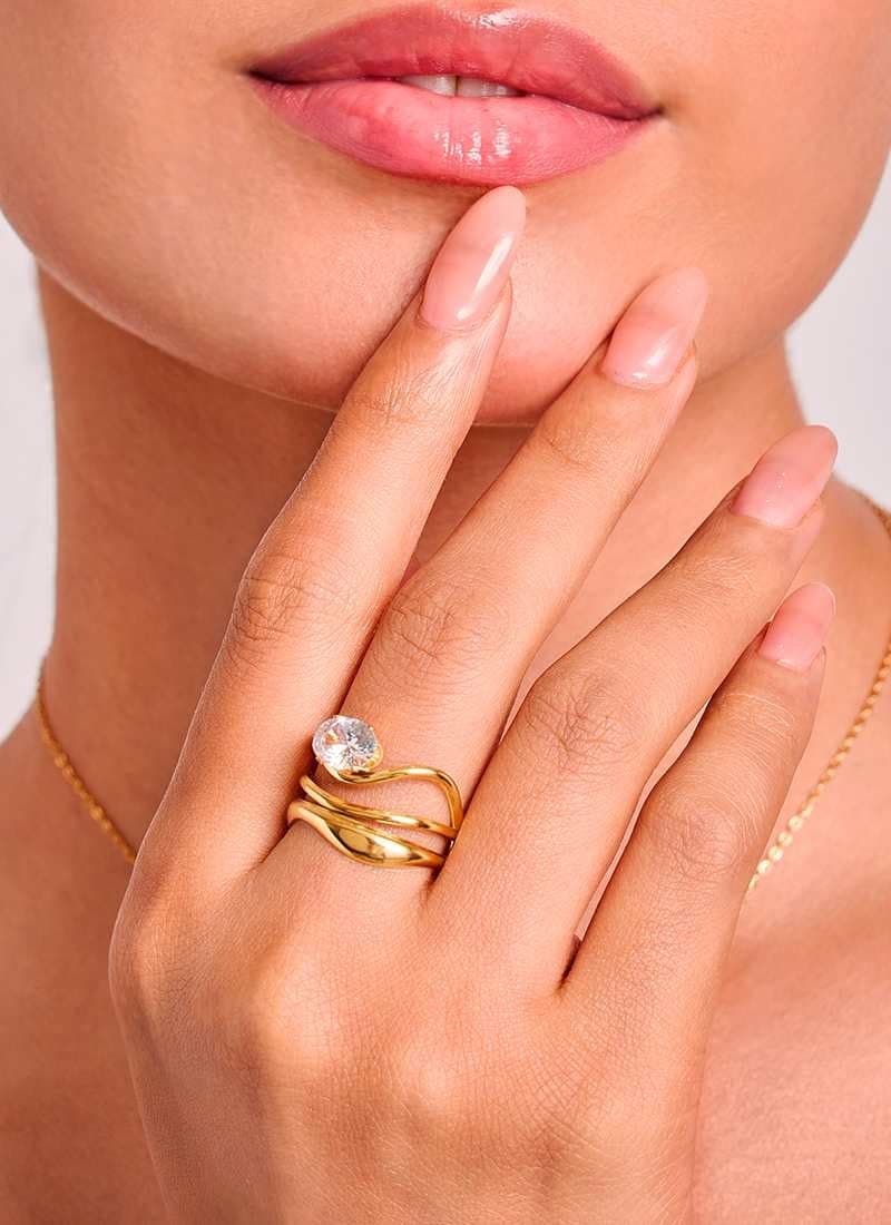 gold wave ring for women by elra