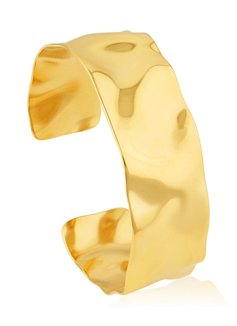 Gold Plated Wave Cuff Bracelet