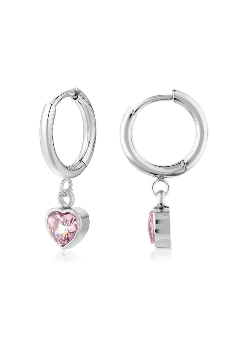 Blush Heart Drop Earrings