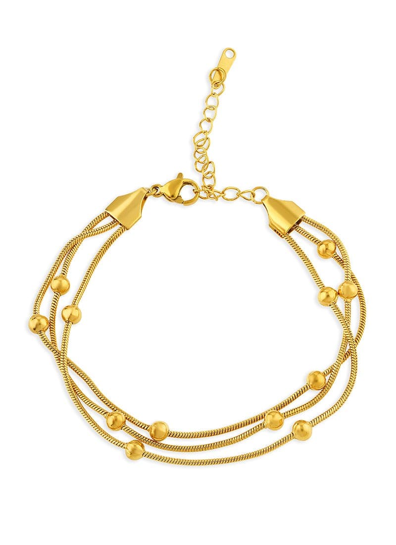 Golden Gleam Bead Bracelet