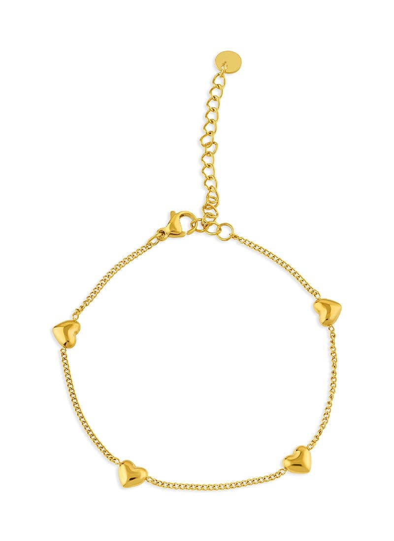 Golden Heartline Bracelet