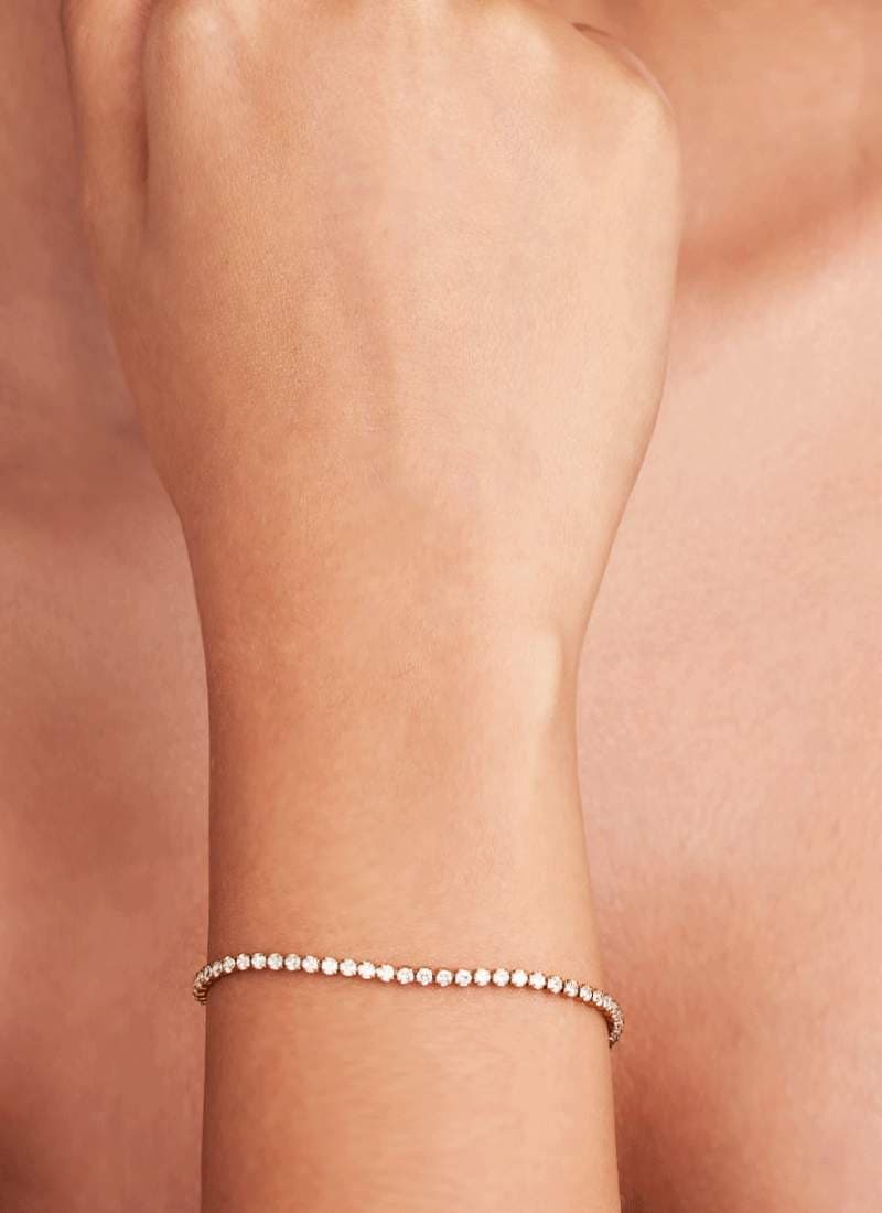 Slim Sparkle Tennis Bracelet:White