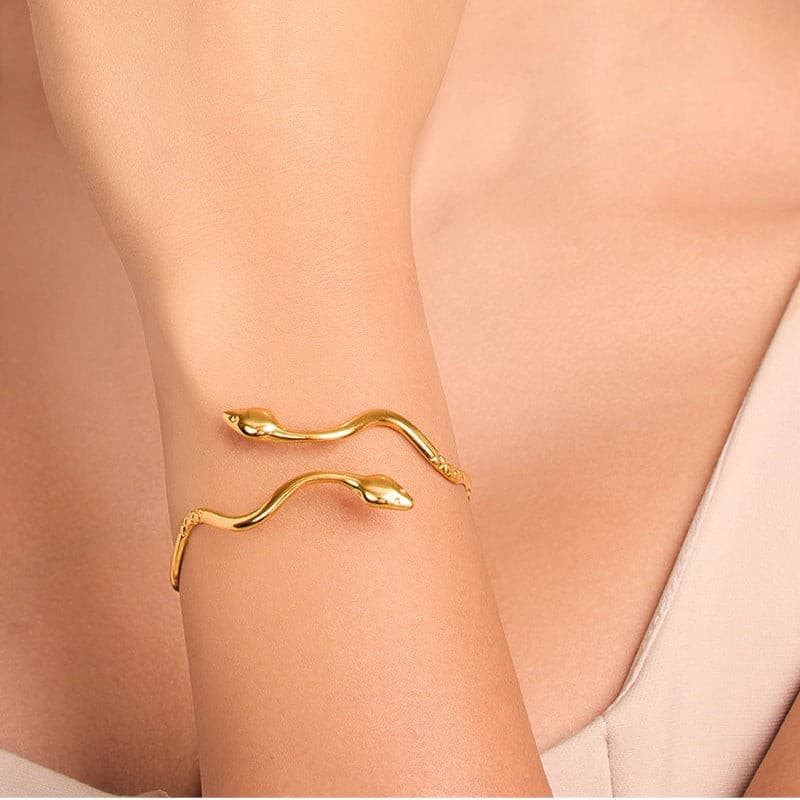 Golden Serpent Cuff Bracelet