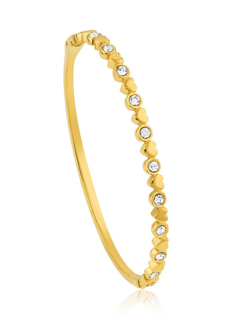 Heartline Crystal Bangle Bracelet
