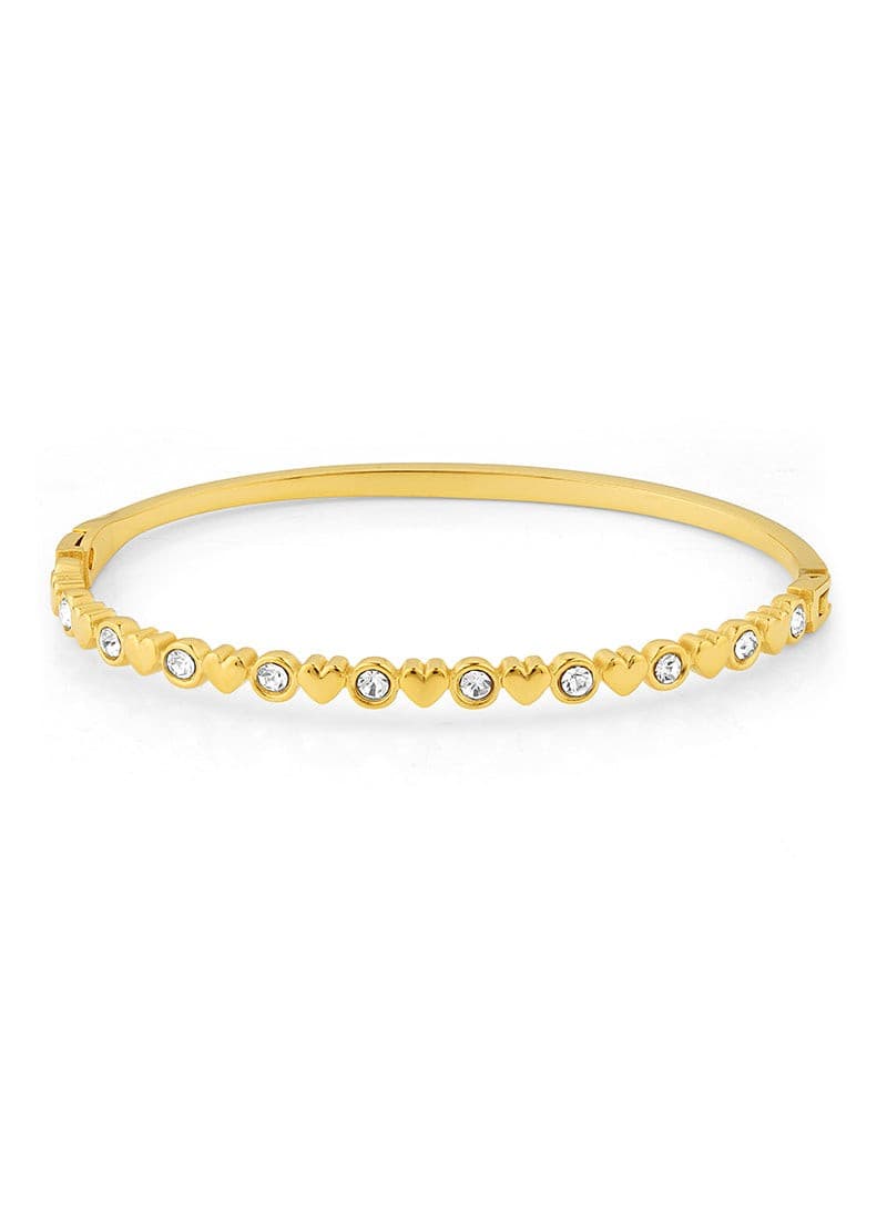 Heartline Crystal Bangle Bracelet