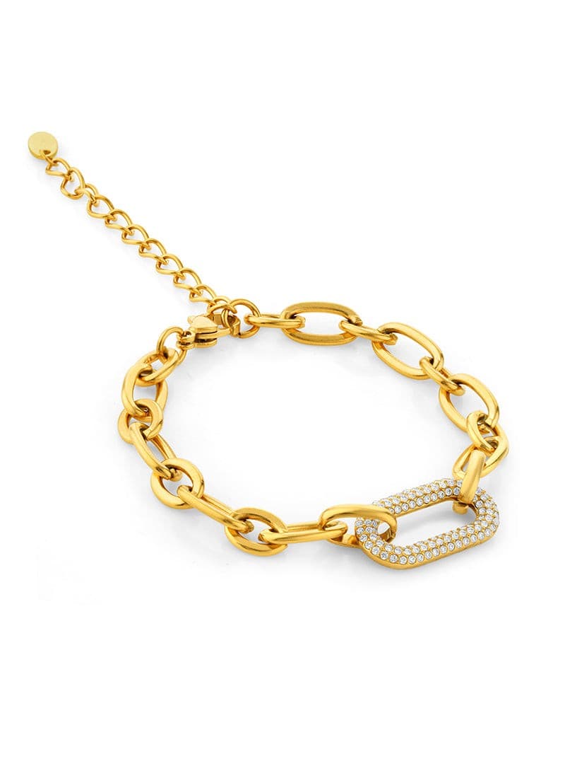 Linked Crystal Charm Bracelet