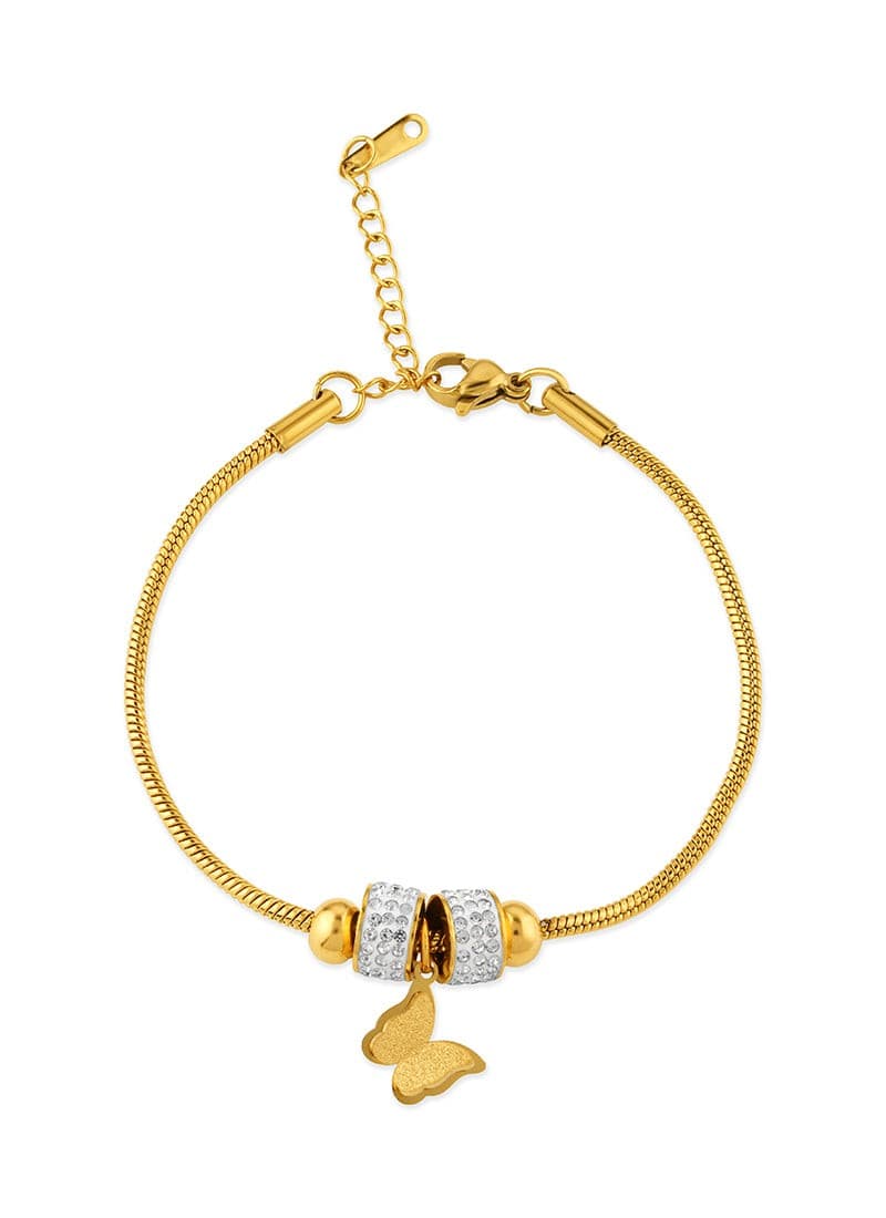 Golden Butterfly Charm Bracelet