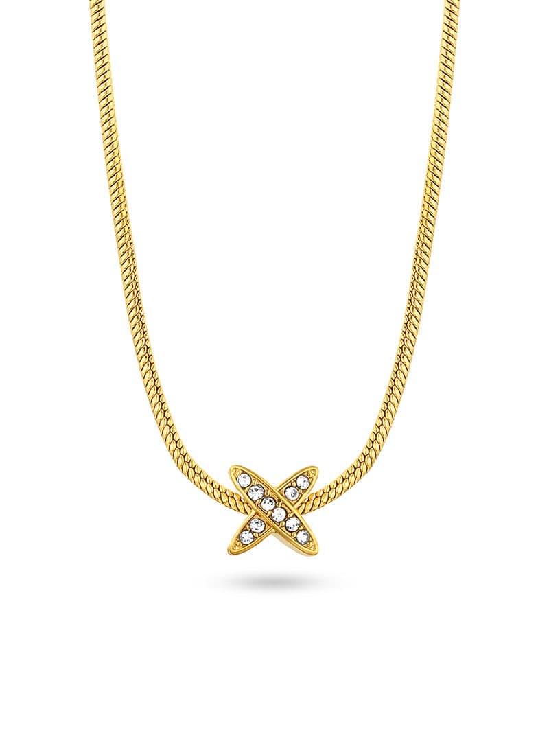 Golden Crossline Necklace