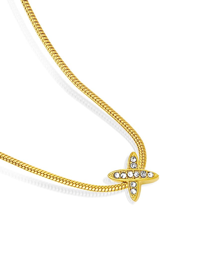 Golden Crossline Necklace