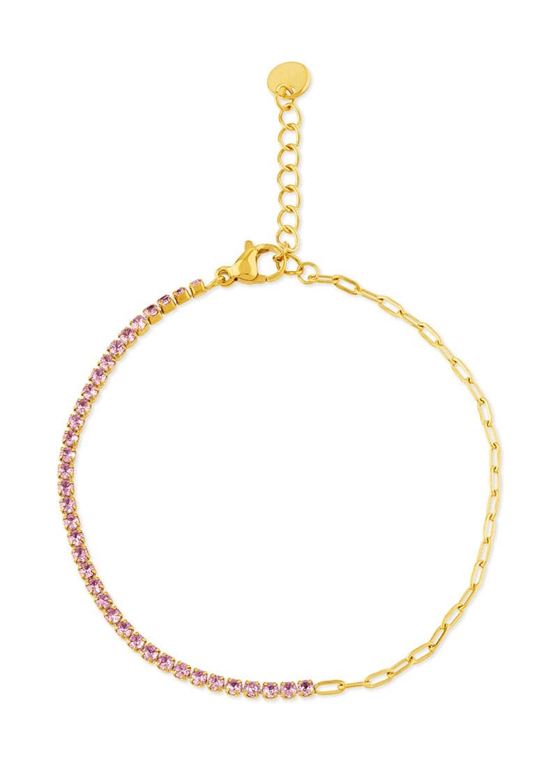 Gold-Plated Half-Chain Tennis Bracelet