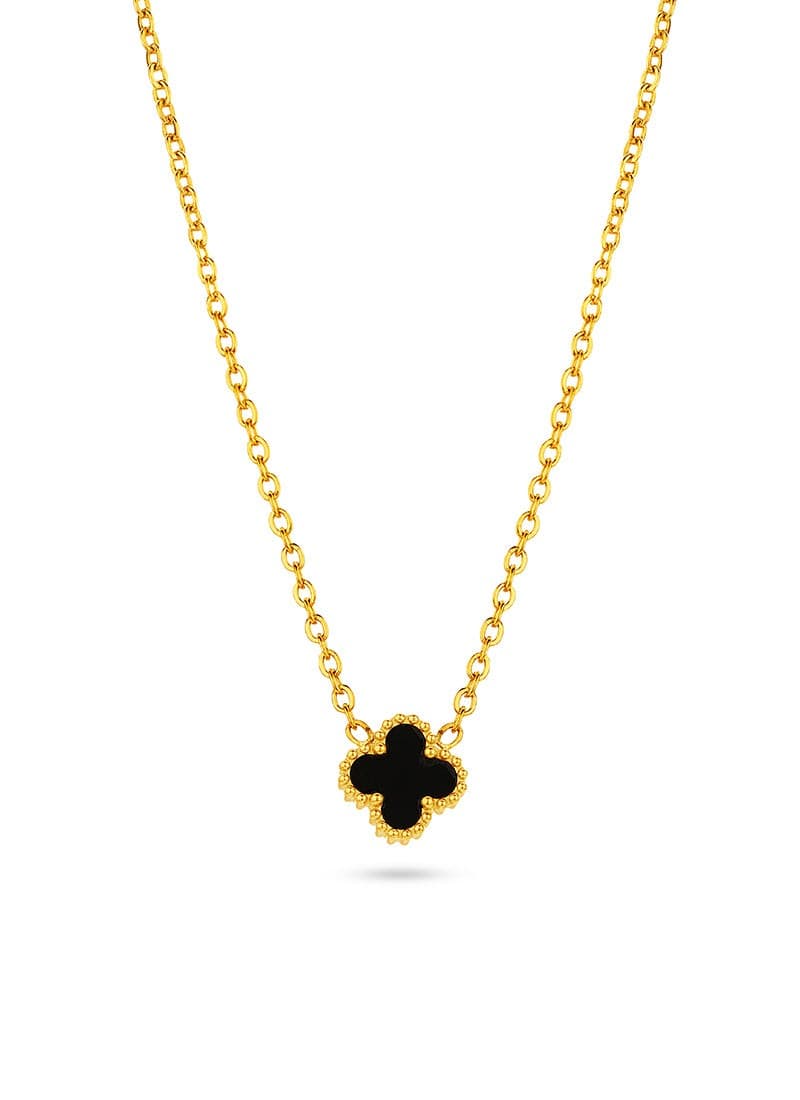 Golden Clover Necklace:Black