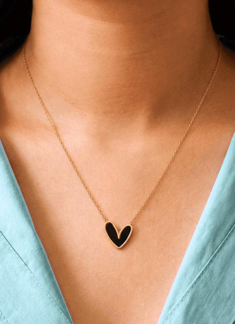 Onyx Heart Necklace