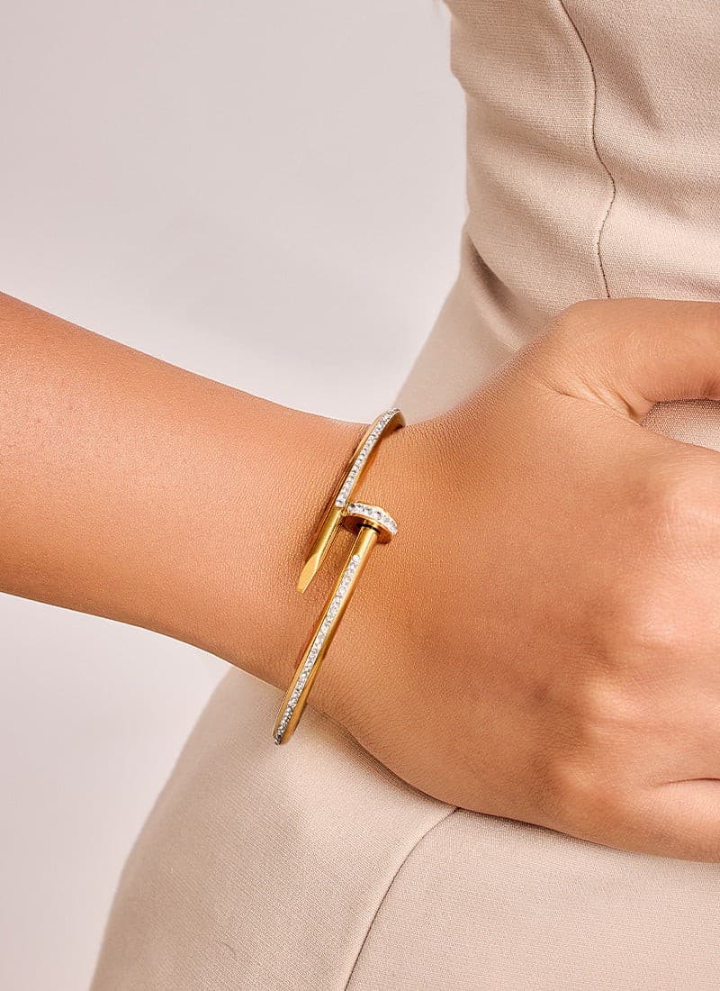 Sparkling Nail Bangle Bracelet