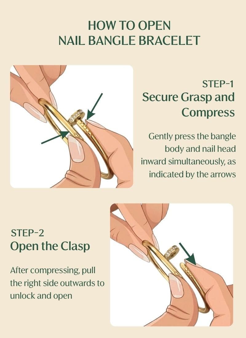 Studded Nail Bangle Bracelet:Gold