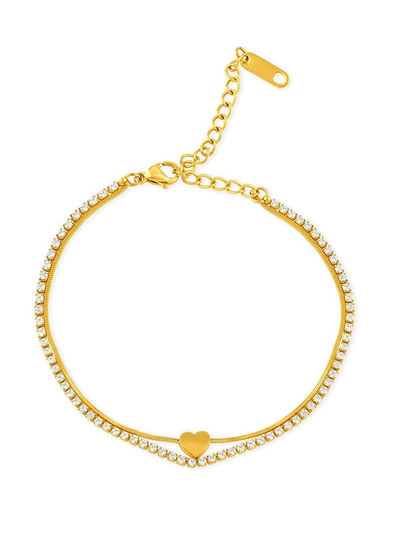 Radiant Crystal Heart Bracelet