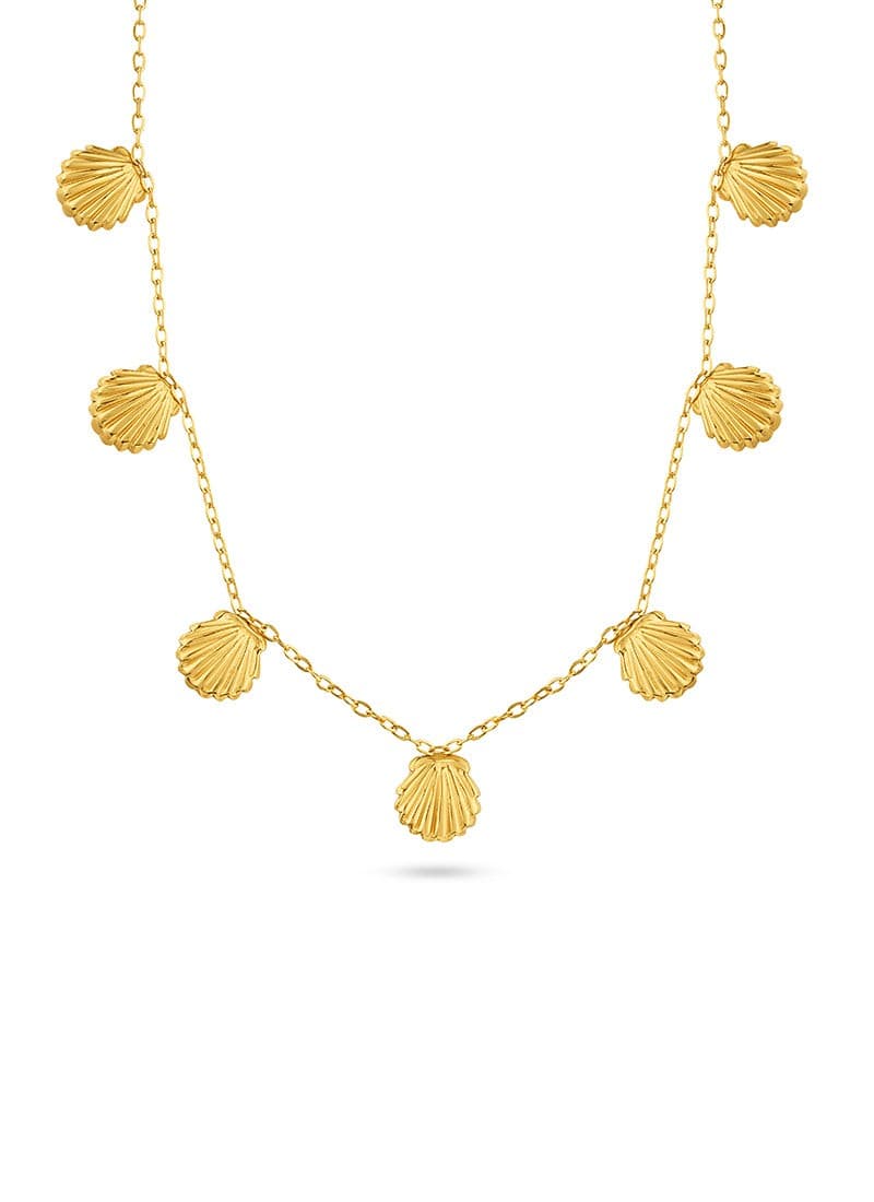 Golden Shell Charm Necklace