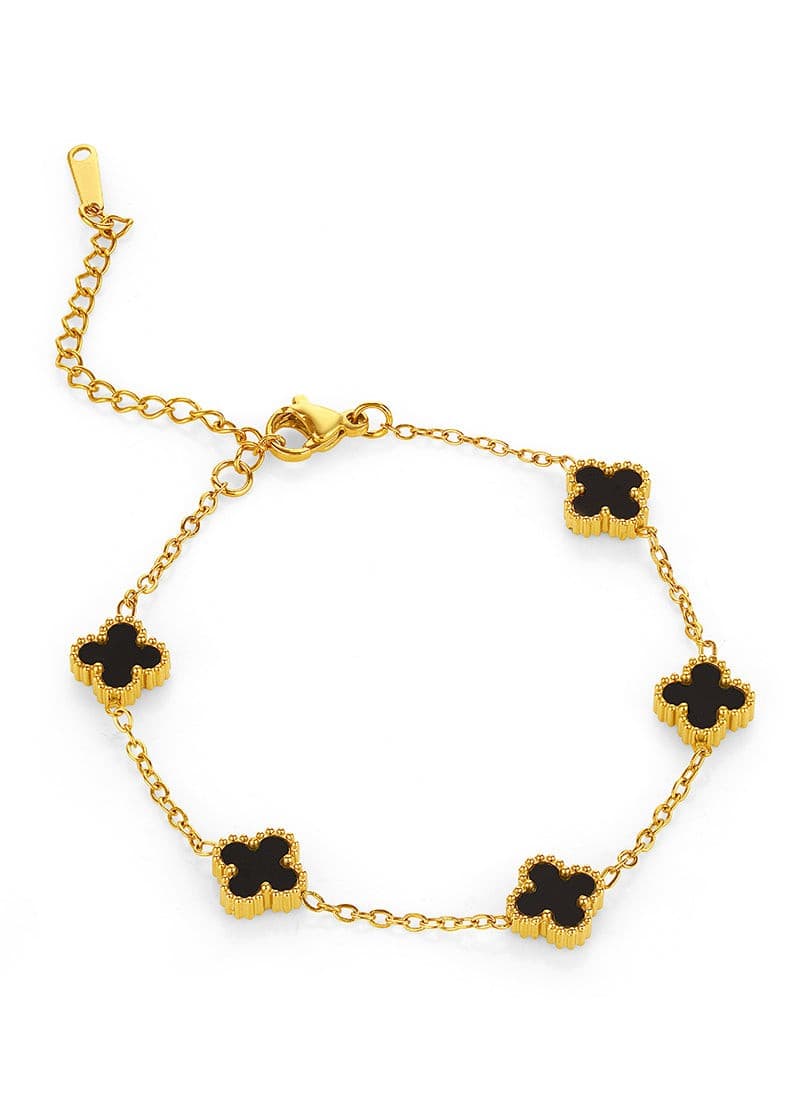 Golden Clover Bracelet:Black