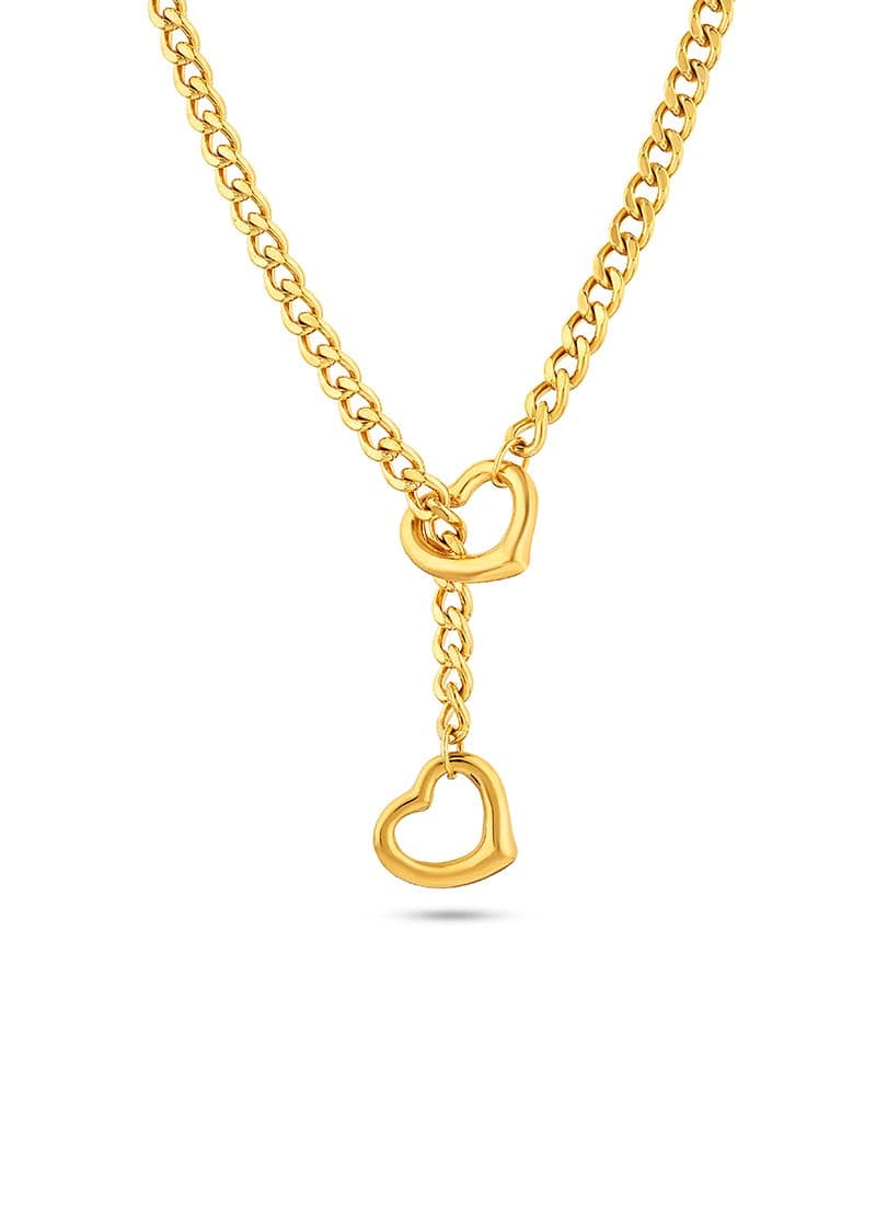 Twin Hearts Chain Necklace