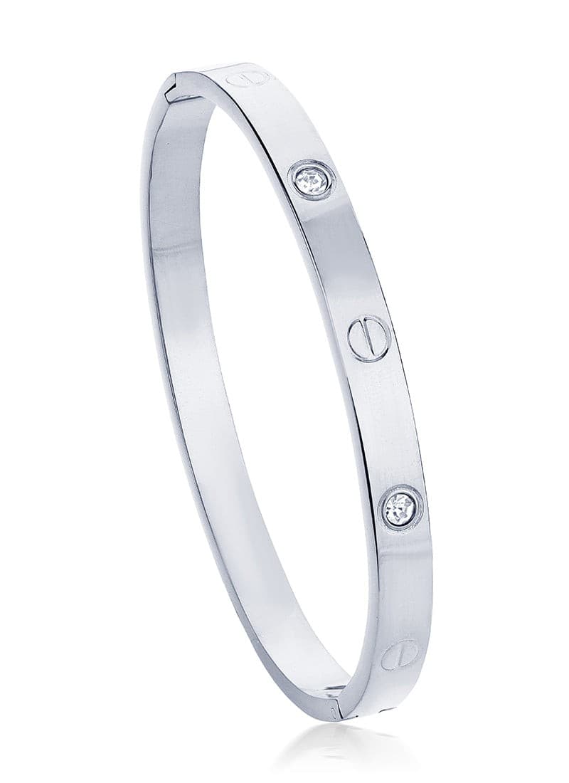 Classic Rivet Bangle:Silver
