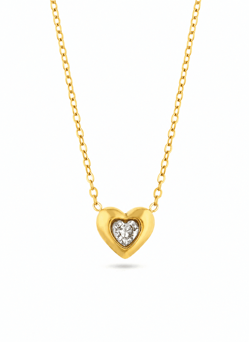Blush Heart Necklace:White