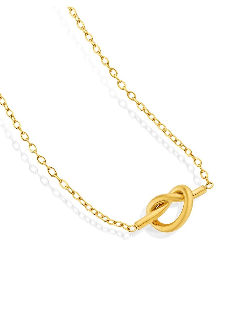 Minimal Gold Knot Necklace